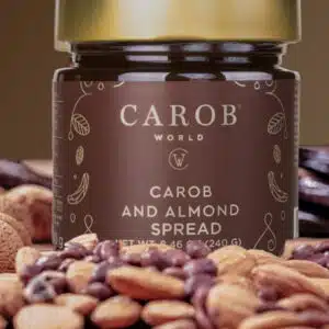 Carob World - Creme Alfarroba e Amêndoa Johannesbroodspread met Amandel 240gr | SaboresDePortugal.nl