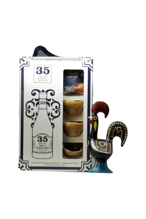 Licor 35 - Pastel de Nata Likeur | Pack Met 3 Ceramische Cups & Chocolade | SaboresDePortugal.nl